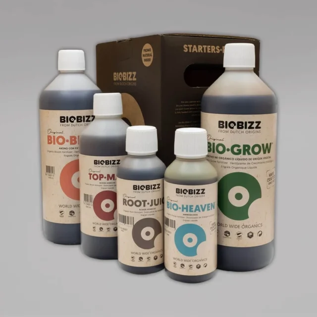 BioBizz Starters Pack mit fünf organischen Düngern und Pflanzenzusätzen