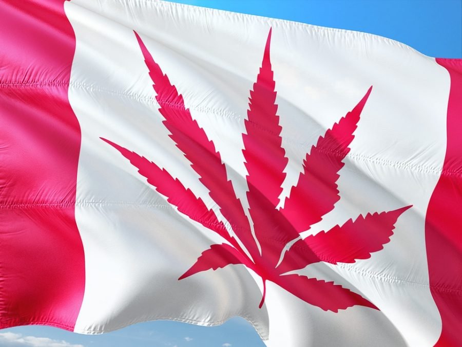 Kanadische Flagge mit Hanfblatt